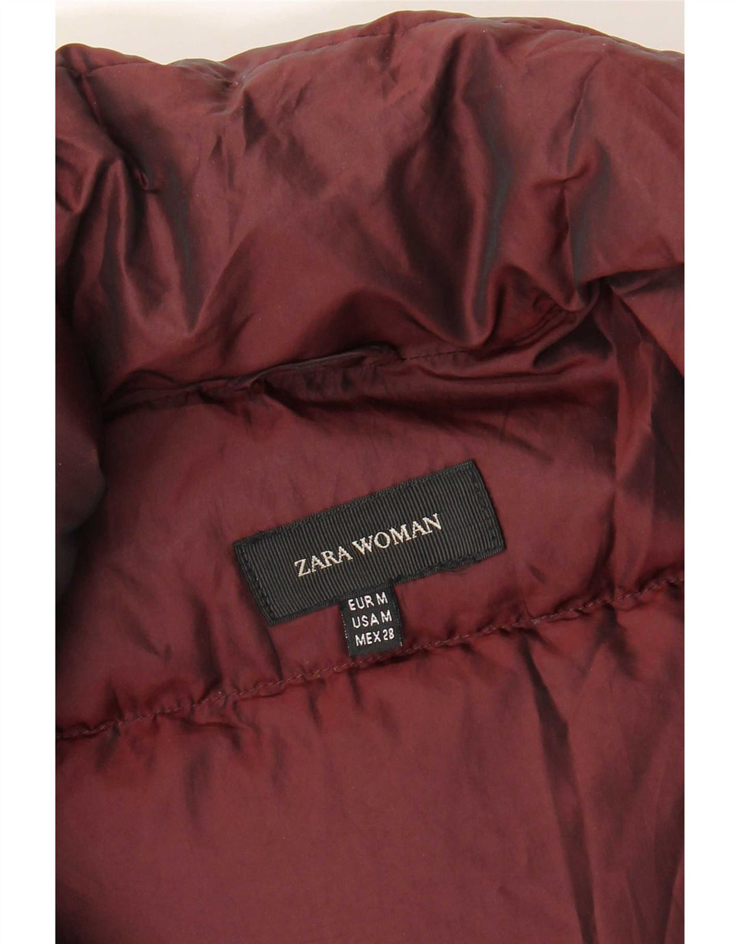 Jachetă căptușită pentru femei Zara UK 14 Medium Burgundy
