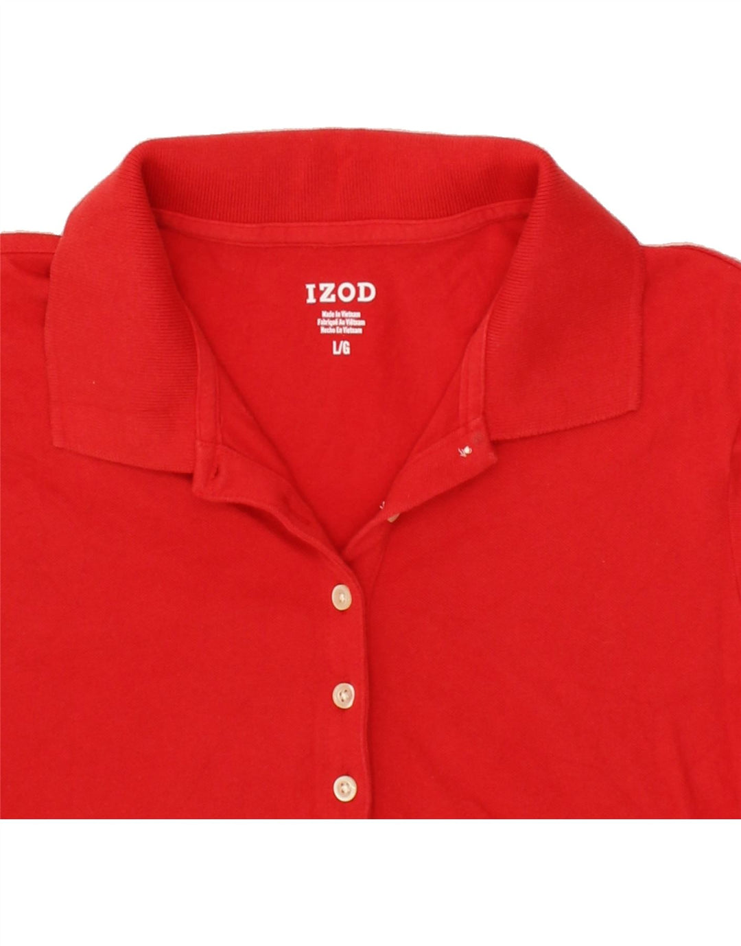 IZOD Womens Polo Shirt UK 14 Large Red Cotton Vintage Izod and Second-Hand Izod from Messina Hembry 
