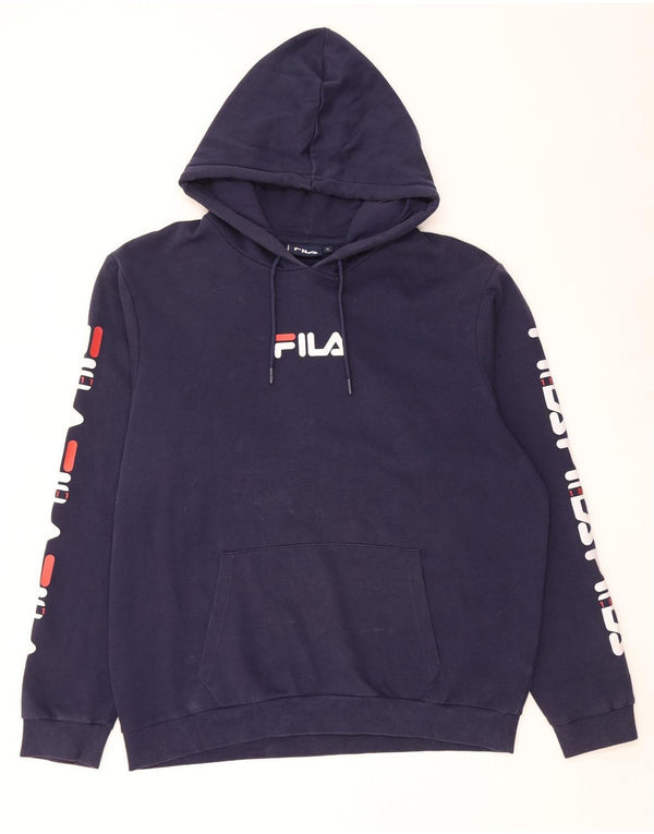 Pulover pentru bărbați Fila Graphic Hoodie XL Bleumarin Bumbac