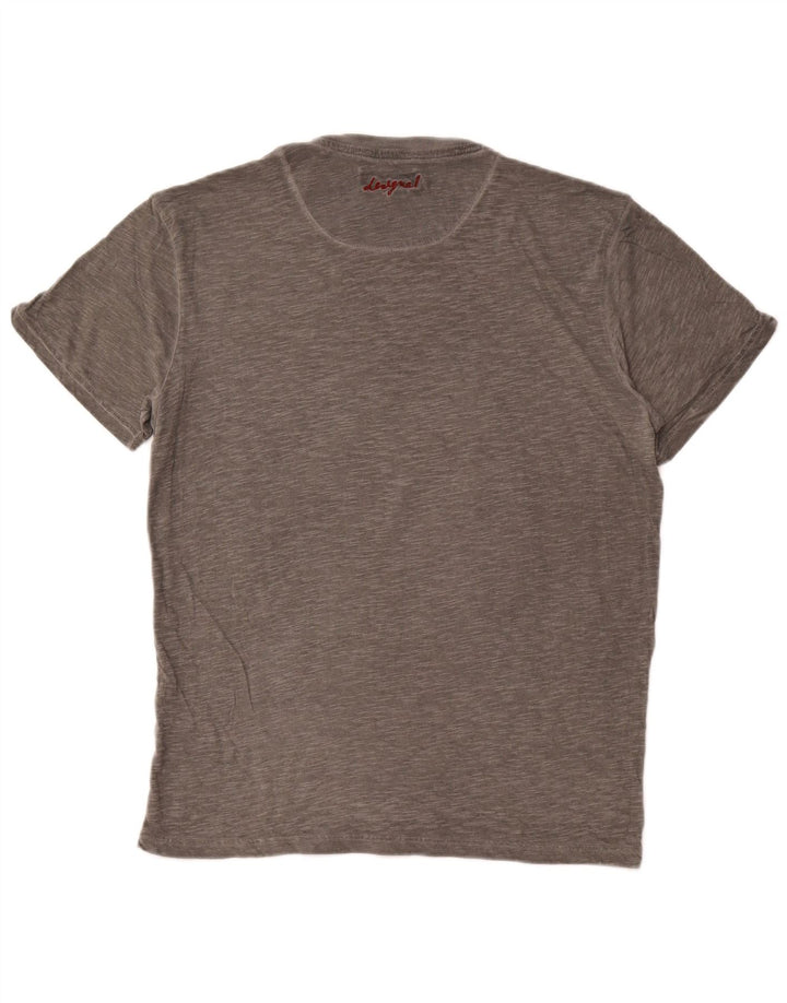 Tricou grafic DESIGUAL pentru bărbați Top mare gri cu pete