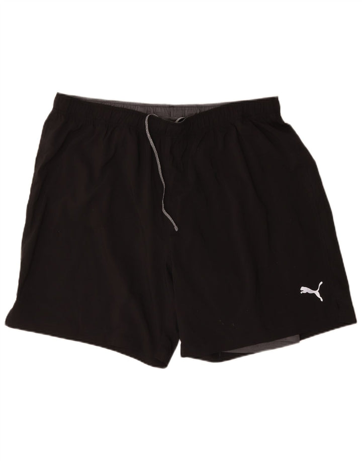 Pantaloni scurți sport grafic Puma pentru bărbați 2XL, poliester negru