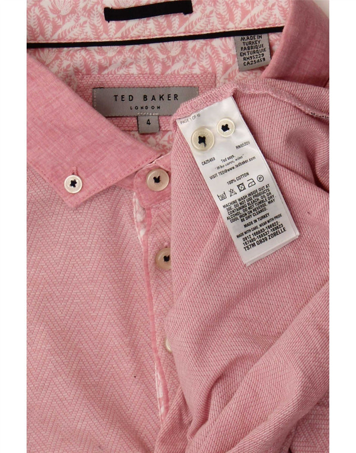 Tricou polo pentru bărbați Ted Baker Mărimea 4 mare, bumbac chevron roz