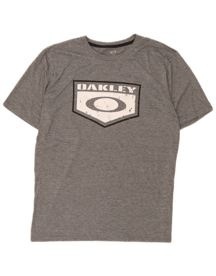 Tricou grafic Oakley pentru bărbați, cu croială regulată, mare, gri