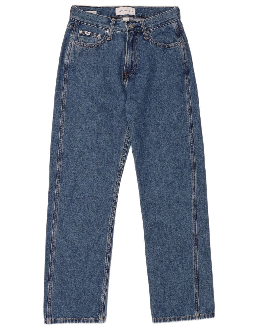 Blugi drepti pentru femei Calvin Klein W26 L28 Bumbac albastru