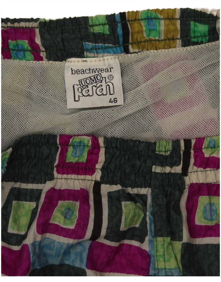 Pantaloni scurți de înot Parah pentru bărbați IT 46 Poliamidă geometrică verde mică