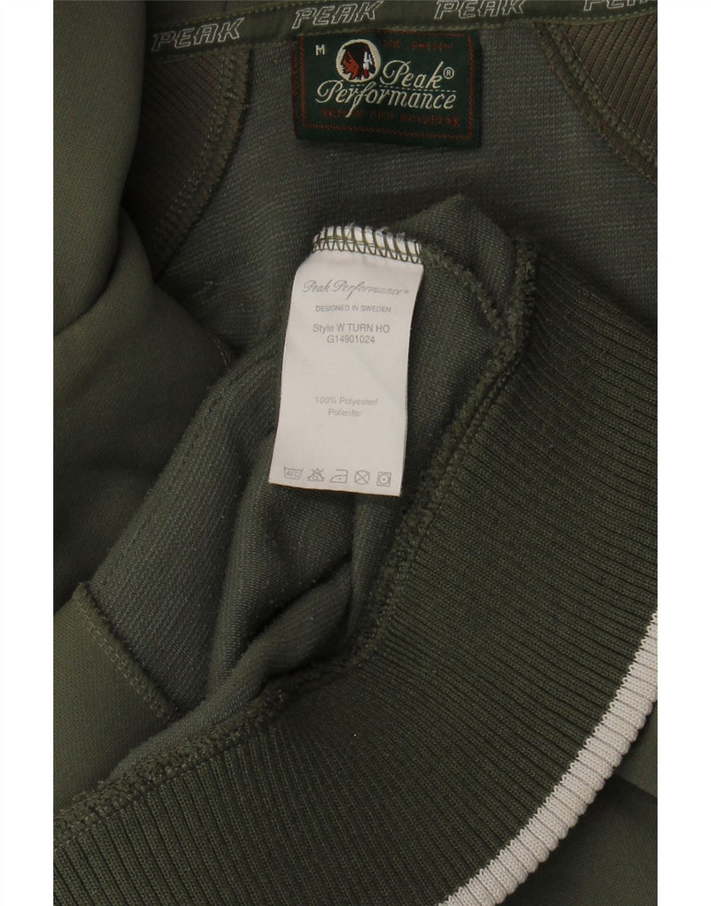 PEAK PERFORMANCE Womens Zip Hoodie Sweater UK 12 Medium Green Colourblock Vintage Peak Performance and Second-Hand Peak Performance from Messina Hembry 