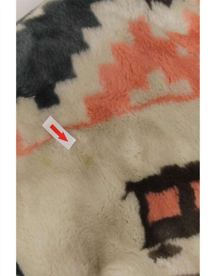 Pardesiu supradimensionat pentru femei Vintage IT 42 Medium Off White Geometric Aztec
