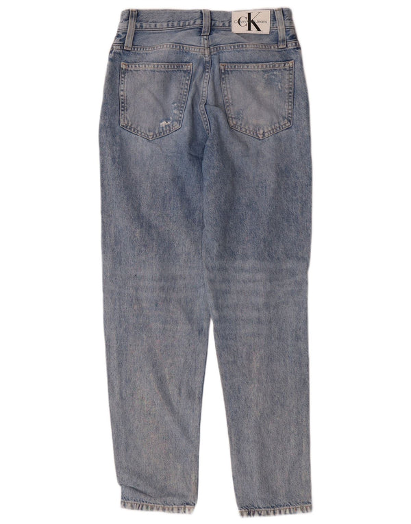 Blugi Calvin Klein pentru femei, învechiți, cu talie înaltă, L26 L28 Blue Grunge