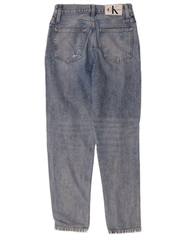 Blugi Calvin Klein pentru femei, învechiți, cu talie înaltă, L26 L28 Blue Grunge