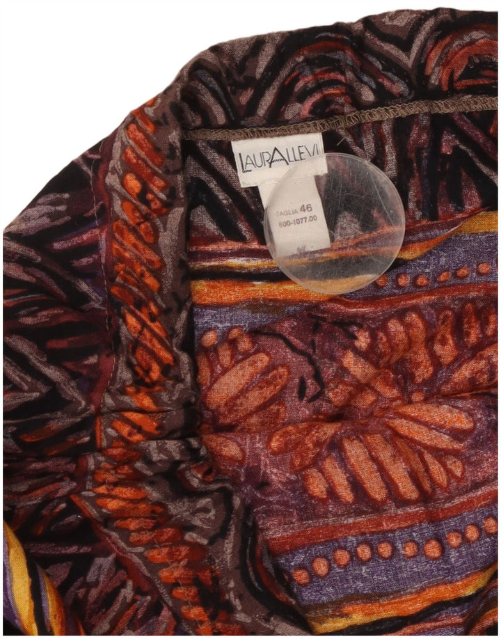 Fusta evazată cu model abstract pentru femei VINTAGE IT 46 Large W36 Multicolor