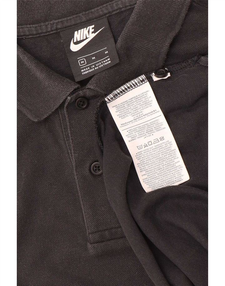 Tricou polo Nike pentru bărbați, bumbac mediu negru