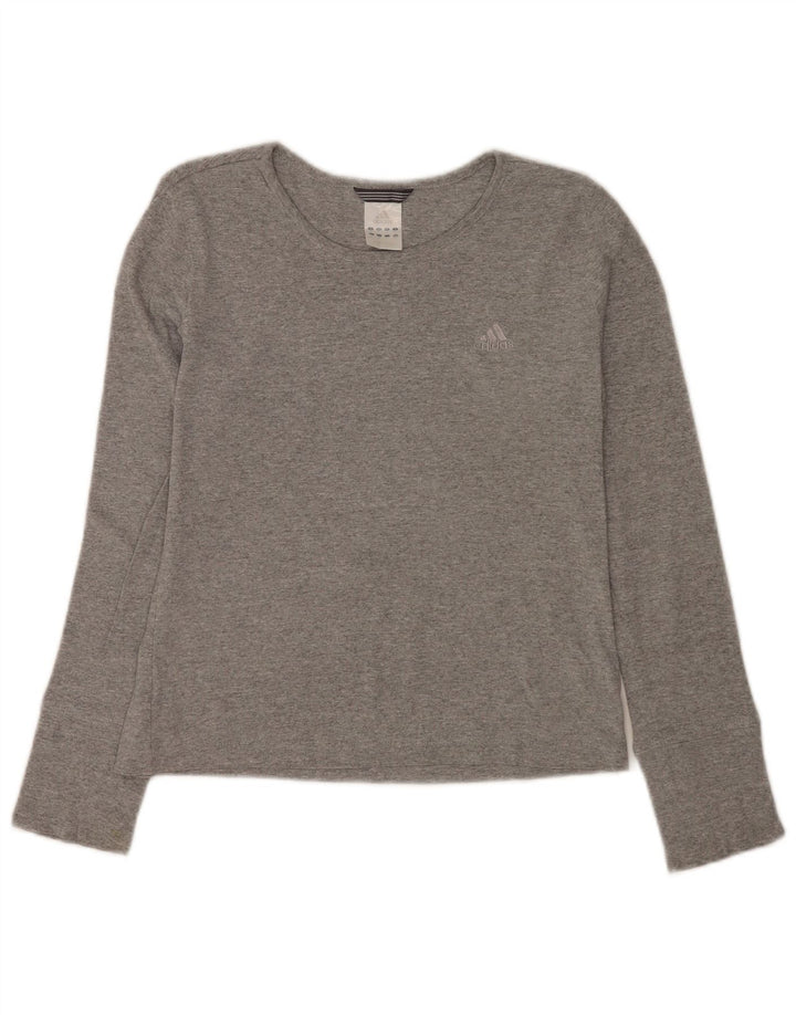Top pentru femei Adidas cu mânecă lungă UK 10 mic, gri bumbac