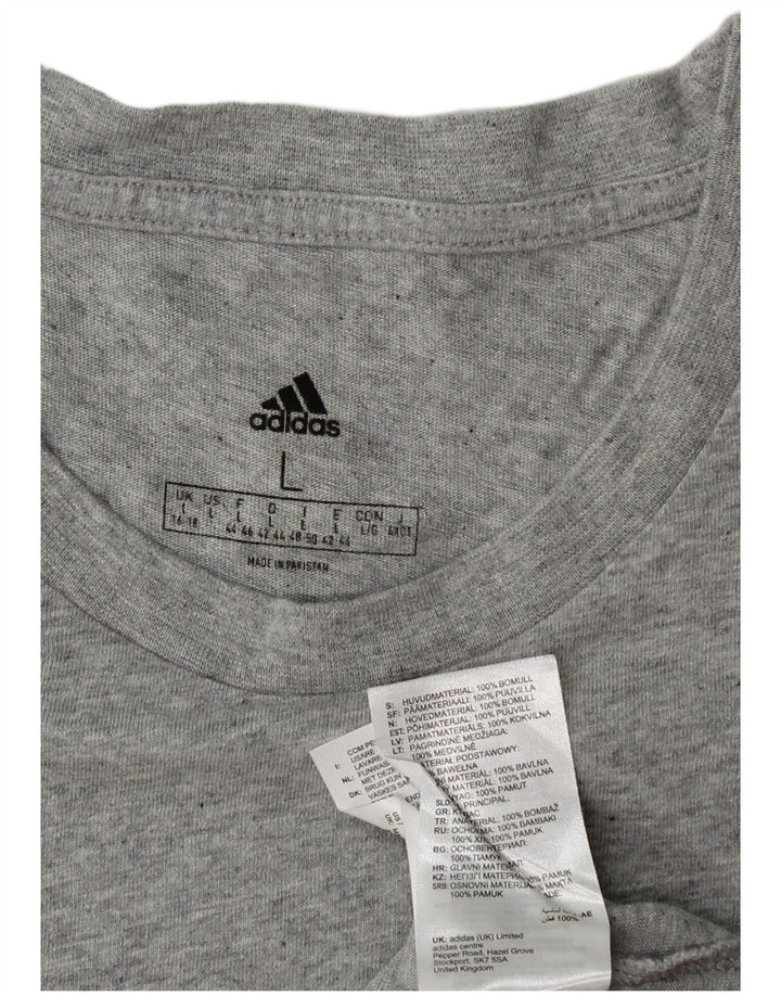 Tricou ADIDAS pentru femei, Marea Britanie 16/18, bumbac mare, gri