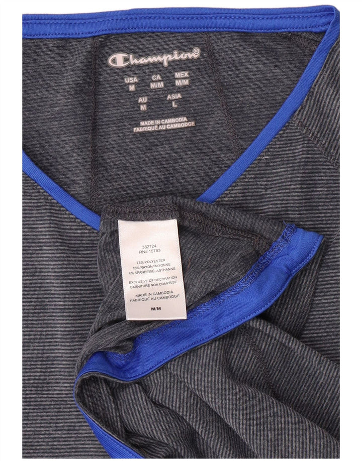 Top pentru femei Champion cu mânecă lungă UK 12 Medium Blue Pinstripe Poliester