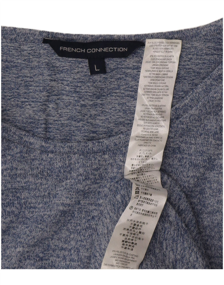 Top pentru femei French Connection cu mânecă lungă UK 16, mare, albastru, poliester cu pături