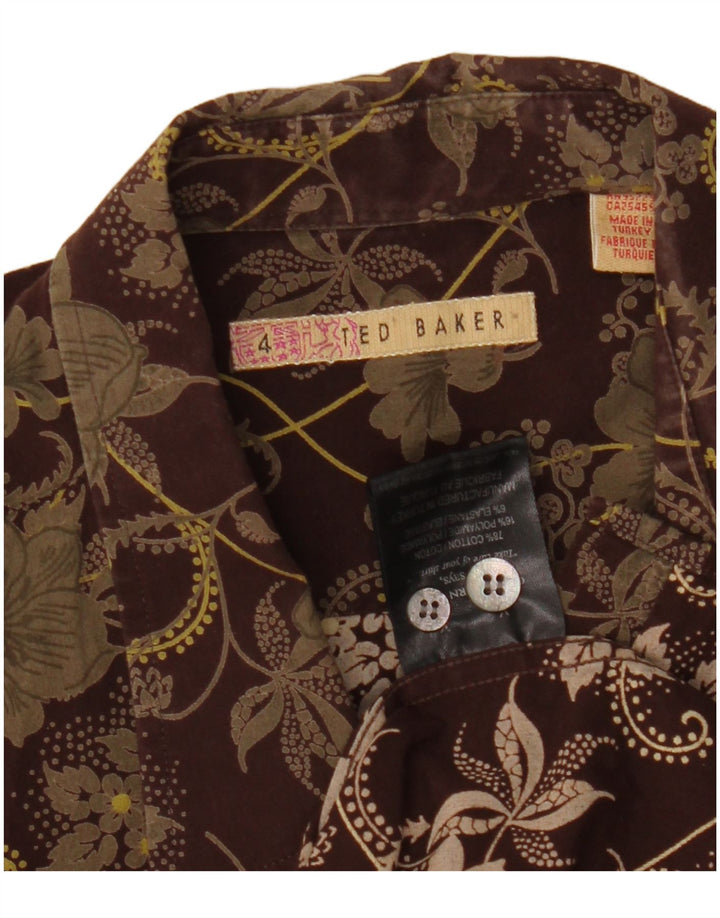Cămașă pentru bărbați Ted Baker, mărime 4, mare, maro, bumbac floral