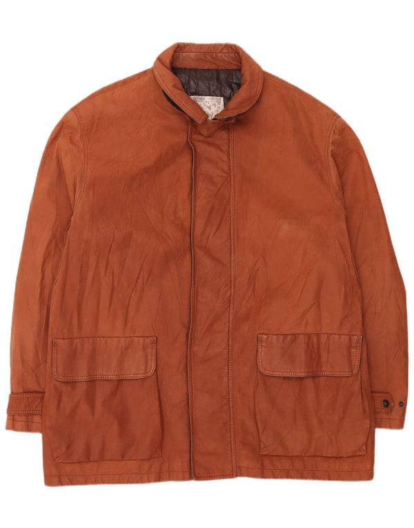 Jachetă din piele pentru bărbați Dibi UK 42 XL din piele maro