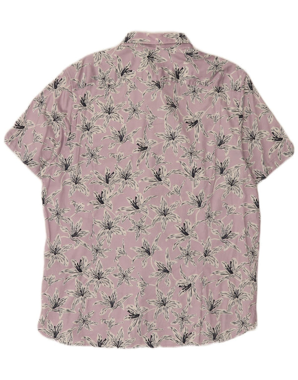Cămașă cu mânecă scurtă pentru bărbați Ted Baker Mărimea 6 2XL Bumbac floral violet