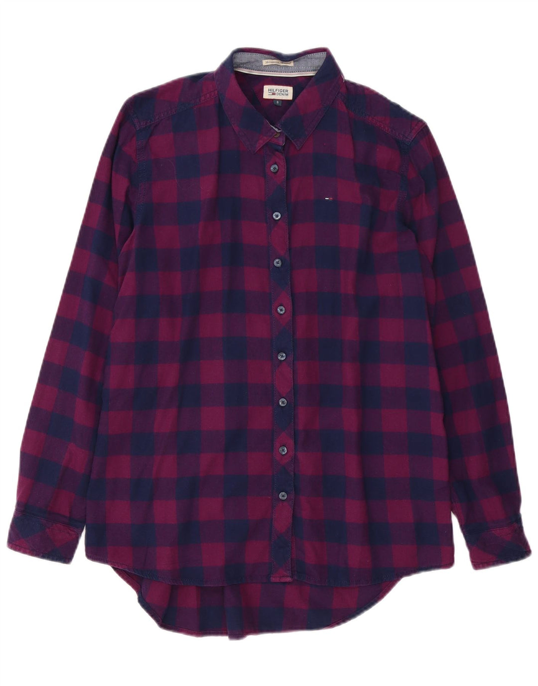 Cămașă peste cămașă pentru femei Tommy Hilfiger UK 10 mic, mov, carouri