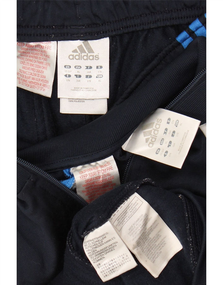 ADIDAS Boys Full Tracksuit 15-16 Years  Navy Blue Colourblock Polyester