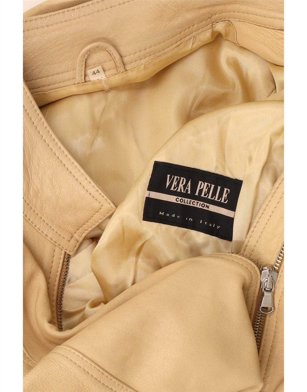 Jachetă din piele vintage pentru femei IT 44 Medium Beige Piele