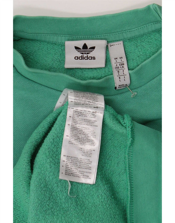 Hanorac pentru bărbați Adidas Jumper mare, verde, bumbac
