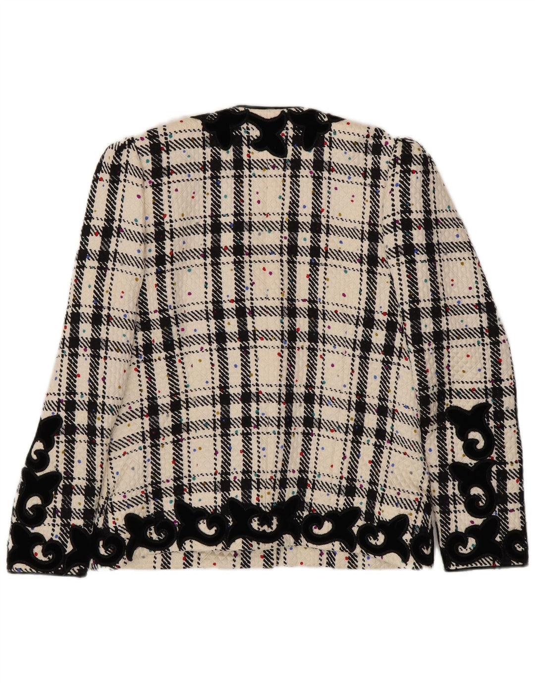 Jachetă pentru femei supradimensionată RENZO, IT 40, cu carouri mici, în alb