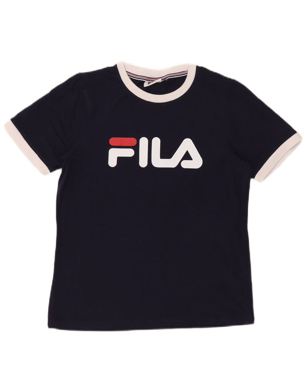 Tricou cu grafic pentru femei Fila Top UK 14 Medium Bleumarin Bumbac