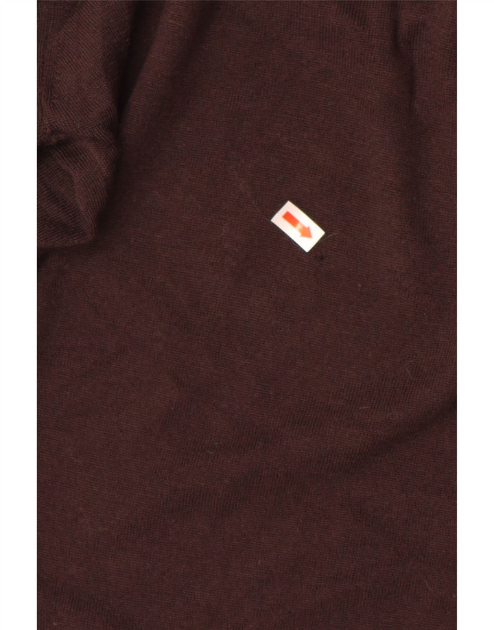 Pulover HOBBS pentru femei cu gât de barcă UK 12 Lână nouă maro mediu