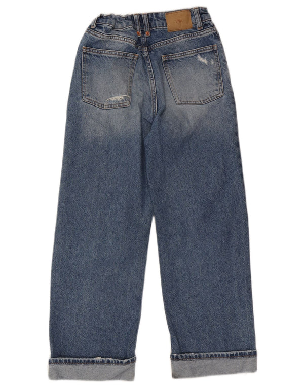 Blugi Loose Fete Zara 11-12 Ani L25 L23 Bumbac Albastru