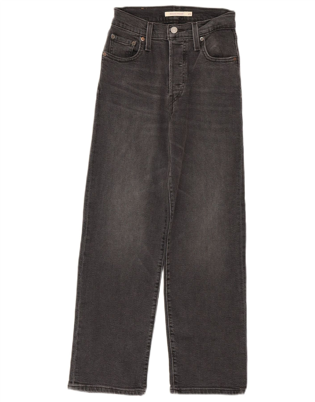 Blugi drepti pentru femei Levi's Ribcage W23 L27 bumbac gri