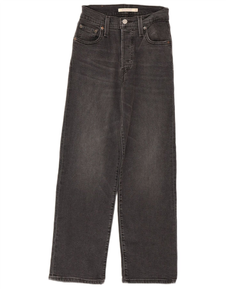 Blugi drepti pentru femei Levi's Ribcage W23 L27 bumbac gri