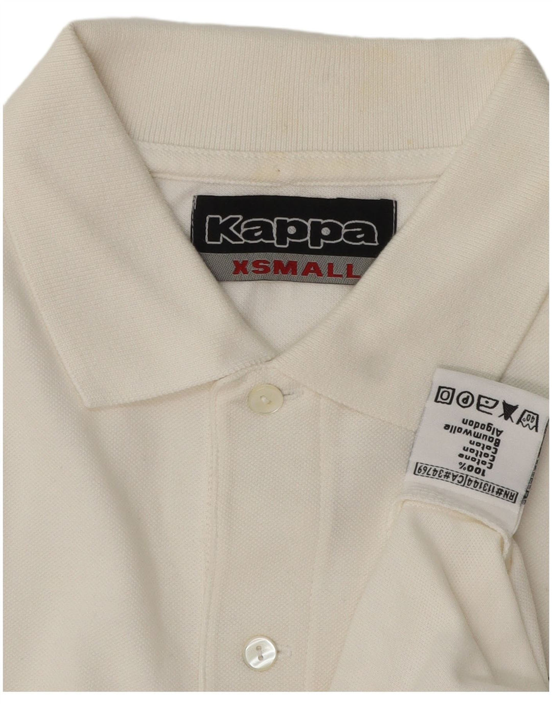 Cămașă polo cu mânecă lungă pentru bărbați Kappa XS Bumbac alb