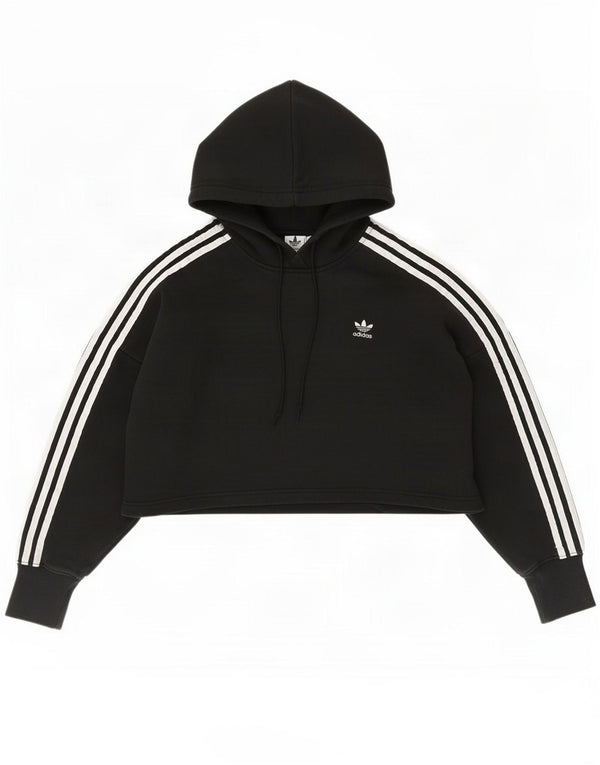 Jumper Adidas Crop Oversized Hoodie pentru femei UK 8 Small Black Bumbac