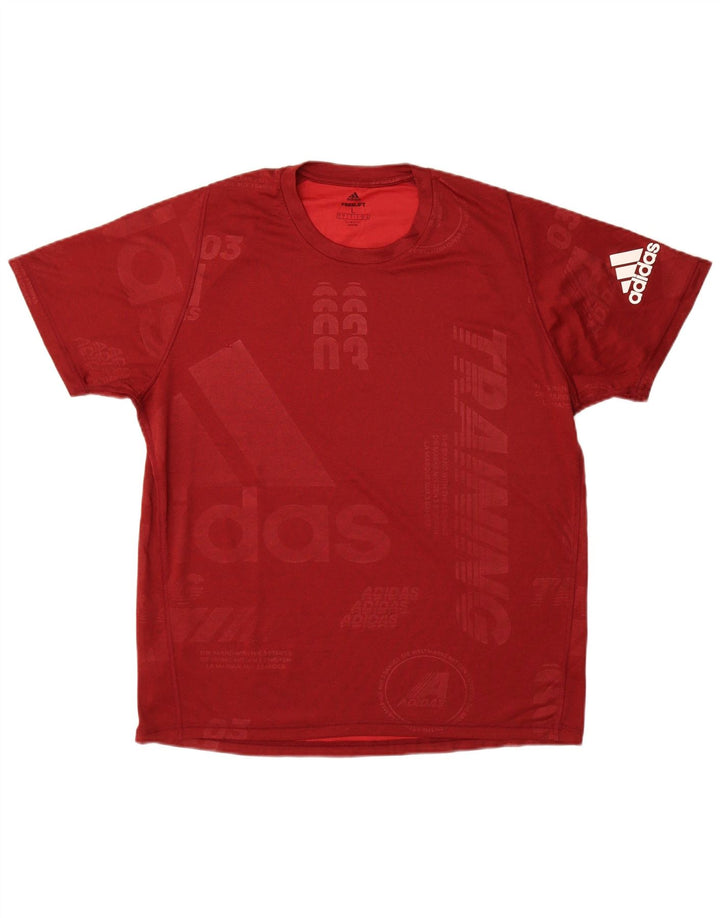 Tricou grafic ADIDAS Climalite pentru bărbați Top mare burgundă