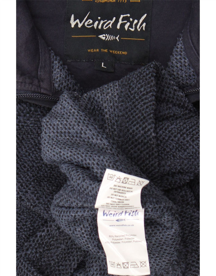 WEIRD FISH Hanorac cu fermoar pentru bărbați Pulover mare, albastru bleumarin, poliester