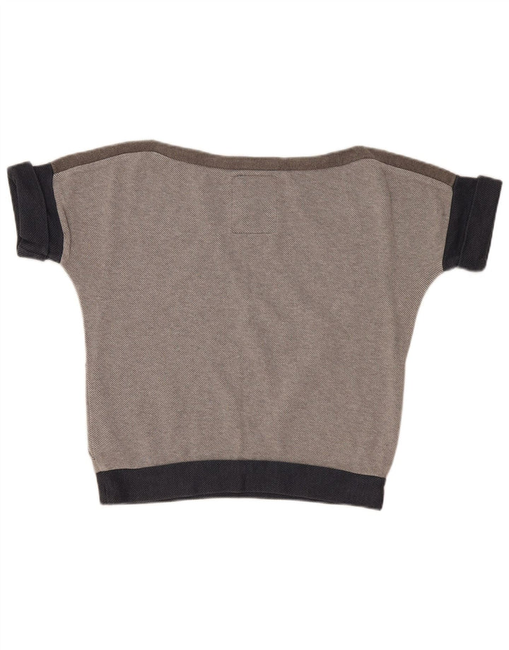 SUPERDRY Pulover cu grafic supradimensionat pentru femei UK 10 Small Gri