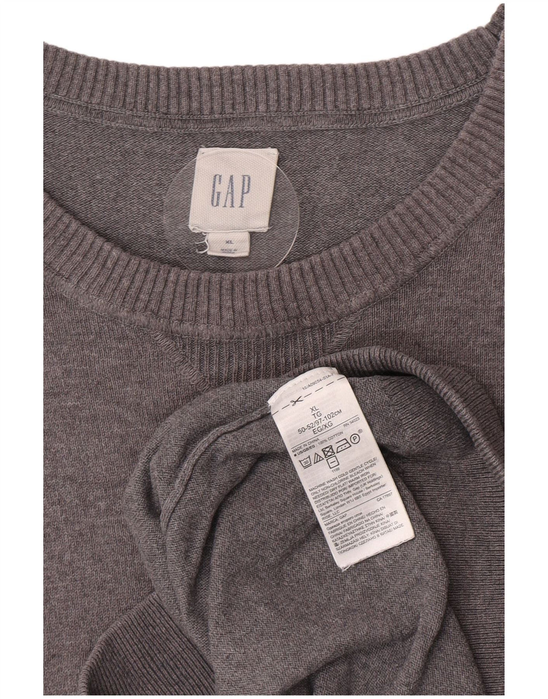 Pulover Gap pentru bărbați, cu gât crew, XL, bumbac gri