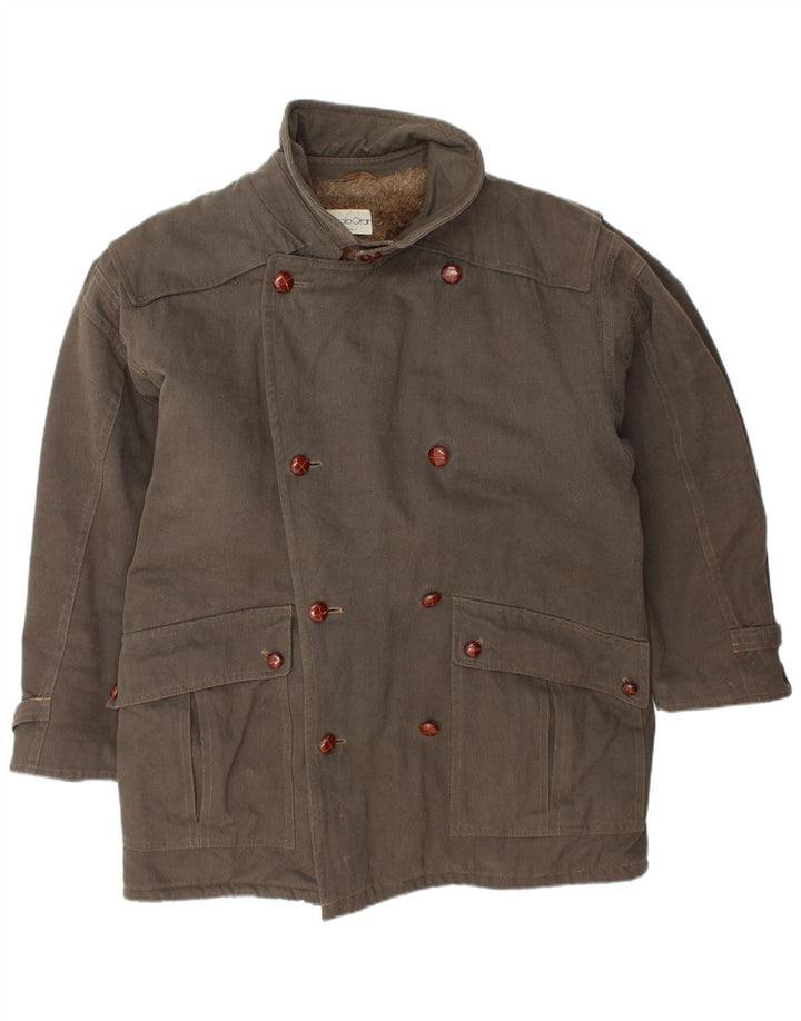 Jachetă Sherpa pentru bărbați VINTAGE UK 40, mare, maro, bumbac