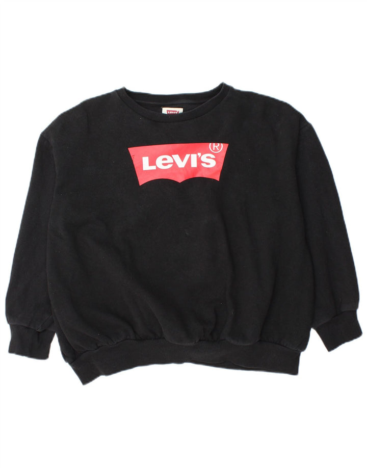 Pulover cu grafic supradimensionat Levi's pentru fete 12-13 ani mare negru