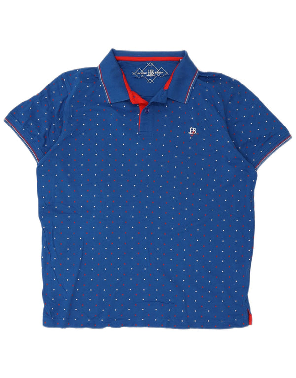 Tricou polo pentru bărbați Harmont & Blaine, bumbac cu buline, XL, albastru