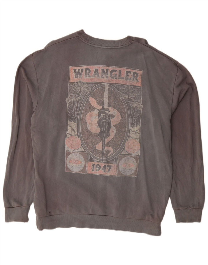 Hanorac grafic pentru bărbați Wrangler Pulover mare din bumbac gri