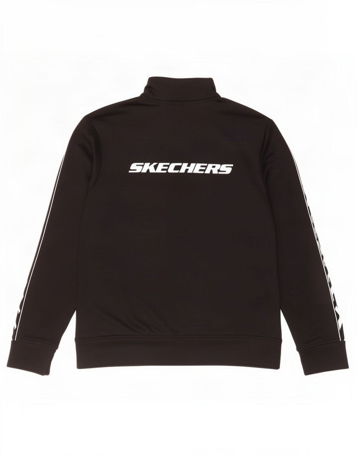 Jachetă de top pentru trening grafic Skechers pentru femei UK 14 Poliester mediu negru