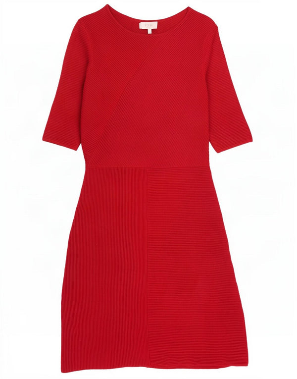 Rochie Hobbs cu mâneci 3/4 pentru femei UK 10 Small Red Viscose