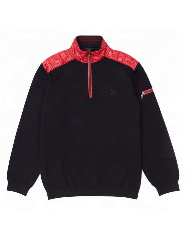 Pulover pentru bărbați Paul & Shark, cu fermoar și gât, 2XL, bleumarin, color block
