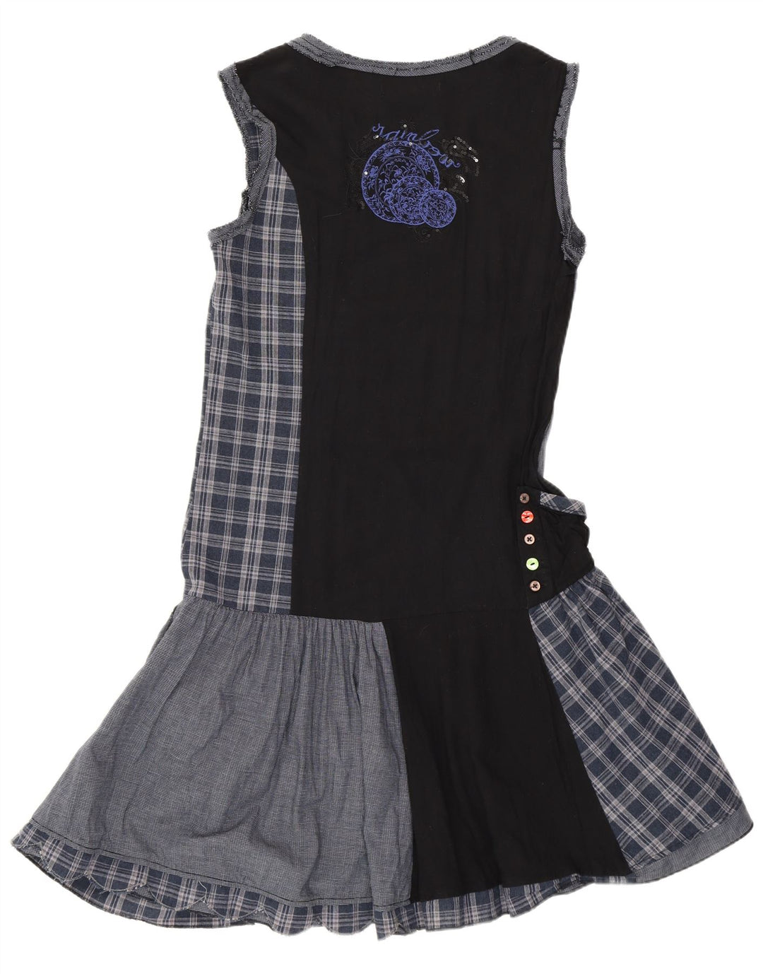 Rochie Desigual pentru femei cu talie scazuta EU 38 Medium Patchwork bleumarin