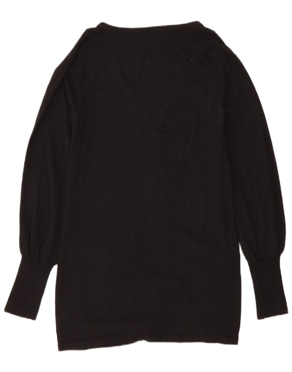 Pulover cardigan cu paragate pentru femei Armani Jeans UK 18 XL, viscoză neagră