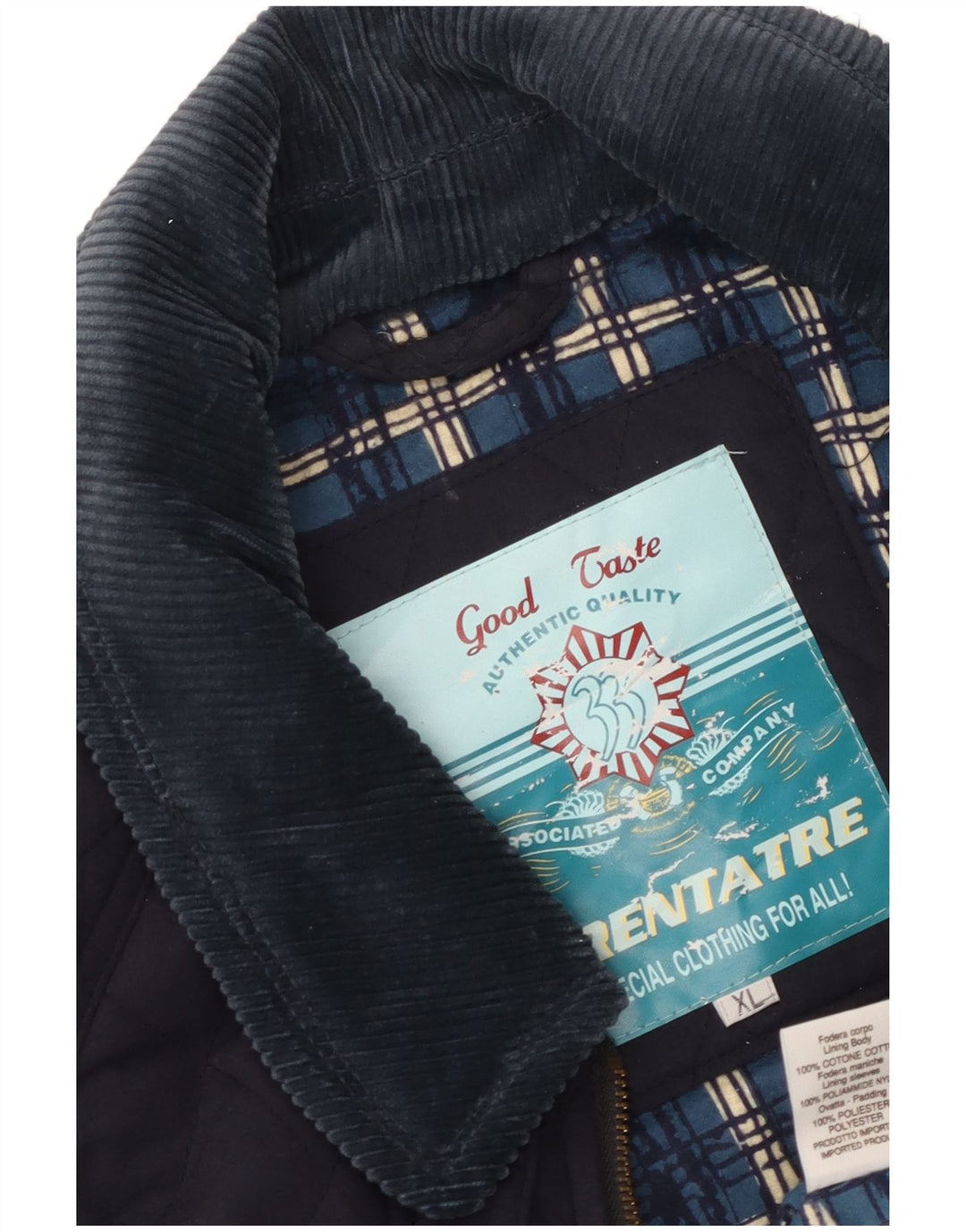 Jachetă matlasată vintage pentru bărbați UK 42 XL bleumarin poliester