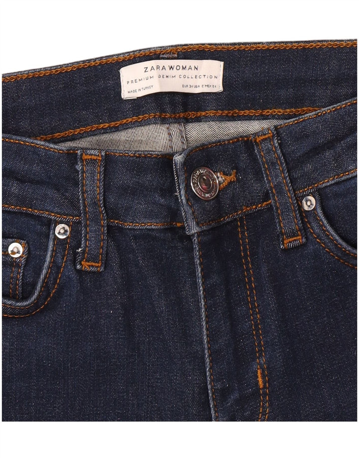 Blugi evazați pentru femei Zara EU 34 2XS L24 L31 Bleumarin