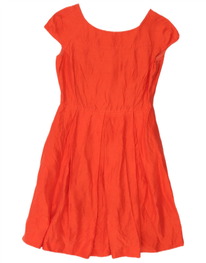 Max Mara Womens Weekend A-Line Dress UK 8 Small Orange Linen